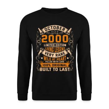 Birthday Legends 100% Original October 2000 - Unisex Sweatshirt - black - Front - Alina (178cm) & Michal (187cm)