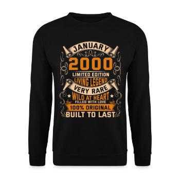 Birthday Legends 100% Original January 2000 - Unisex Sweatshirt - black - Front - Alina (178cm) & Michal (187cm)