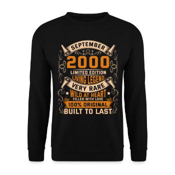 Birthday Legends 100% Original September 2000 - Unisex Sweatshirt - black - Front - Alina (178cm) & Michal (187cm)