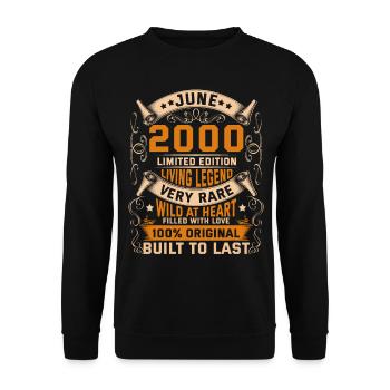 Birthday Legends 100% Original June 2000 - Unisex Pullover - Schwarz - Vorne - Alina (178cm) & Michal (187cm)