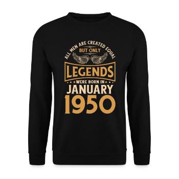Geburtstag Legenden wurden im Januar 1950 geboren - Unisex Pullover - Schwarz - Vorne - Alina (178cm) & Michal (187cm)
