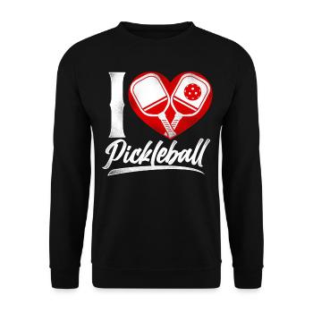 Pickleball Heart I Love Pickleball - Unisex Sweatshirt - black - Front - Alina (178cm) & Michal (187cm)