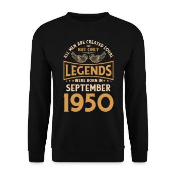 Birthday The legends were born in September 1950 g - Unisex Sweatshirt - black - Front - Alina (178cm) & Michal (187cm)