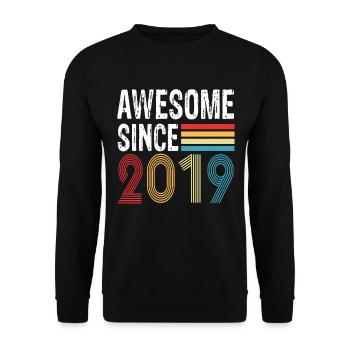 Awesome Since 2019 Birthday 2019 Vintage 2019 - Unisex Sweatshirt - black - Front - Alina (178cm) & Michal (187cm)
