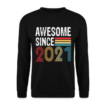 Awesome Since 2021 Geburtstag 2021 Vintage 2021 - Unisex Pullover - Schwarz - Vorne - Alina (178cm) & Michal (187cm)