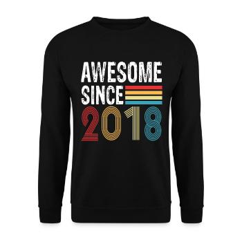 Awesome Since 2018 Birthday 2018 Vintage 2018 - Unisex Sweatshirt - black - Front - Alina (178cm) & Michal (187cm)