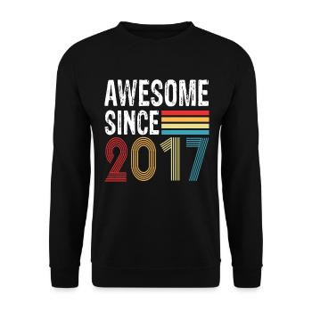 Awesome Since 2017 Birthday 2017 Vintage 2017 - Unisex Sweatshirt - black - Front - Alina (178cm) & Michal (187cm)