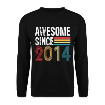 Génial depuis 2014 Anniversaire 2014 Millésime 2014 - Sweat-shirt Unisexe - noir - Devant - Alina (178cm) & Michal (187cm)