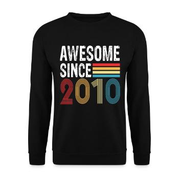 Awesome Since 2010 Birthday 2010 Vintage 2010 - Unisex Sweatshirt - black - Front - Alina (178cm) & Michal (187cm)