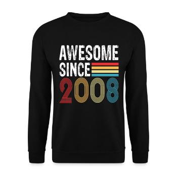 Awesome Since 2008 Geburtstag 2008 Vintage 2008 - Unisex Pullover - Schwarz - Vorne - Alina (178cm) & Michal (187cm)