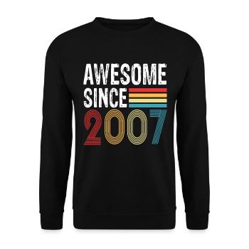 Awesome Since 2007 Birthday 2007 Vintage 2007 - Unisex Sweatshirt - black - Front - Alina (178cm) & Michal (187cm)