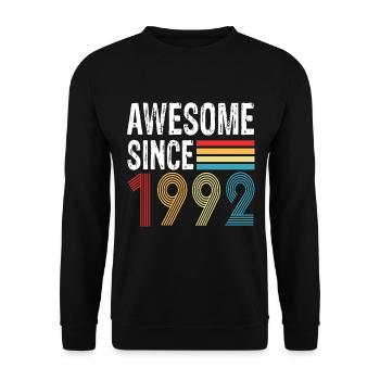 Awesome Since 1992 Geburtstag 1992 Vintage 1992 - Unisex Pullover - Schwarz - Vorne - Alina (178cm) & Michal (187cm)