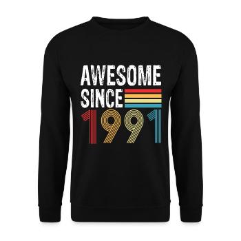 Génial depuis 1991 Anniversaire 1991 Millésime 1991 - Sweat-shirt Unisexe - noir - Devant - Alina (178cm) & Michal (187cm)