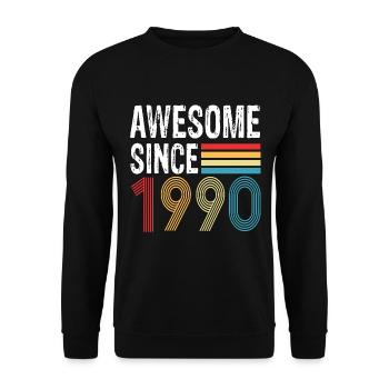 Awesome Since 1990 Geburtstag 1990 Vintage 1990 - Unisex Pullover - Schwarz - Vorne - Alina (178cm) & Michal (187cm)