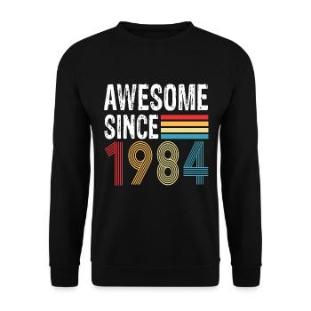 Awesome Since 1984 Geburtstag 1984 Vintage 1984 - Unisex Pullover - Schwarz - Vorne - Alina (178cm) & Michal (187cm)