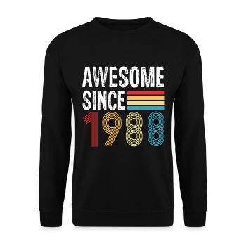 Awesome Since 1988 Geburtstag 1988 Vintage 1988 - Unisex Pullover - Schwarz - Vorne - Alina (178cm) & Michal (187cm)