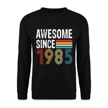 Awesome Since 1985 Geburtstag 1985 Vintage 1985 - Unisex Pullover - Schwarz - Vorne - Alina (178cm) & Michal (187cm)