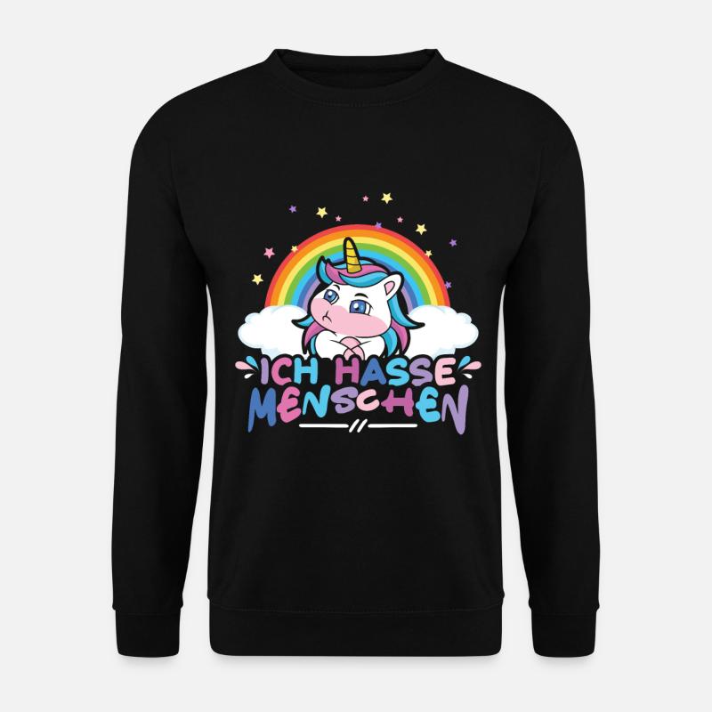 Ich hasse Menschen Einhorn - Unisex Pullover - Schwarz
