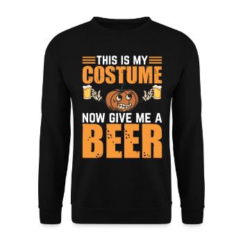 This Is My Costume Now Give Me A Beer I Halloween - Unisex Sweatshirt - black - Front - Alina (178cm) & Michal (187cm)