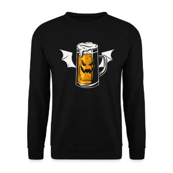Halloween Beer Vampire I Funny Halloween Vampire - Unisex Sweatshirt - black - Front - Alina (178cm) & Michal (187cm)