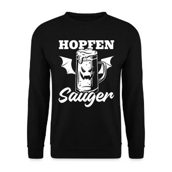 Halloween Hopfen Sauger I Halloween Bier Vampir - Unisex Pullover - Schwarz - Vorne - Alina (178cm) & Michal (187cm)