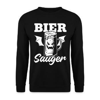 Halloween Bier Sauger I Halloween Bier Vampir - Unisex Pullover - Schwarz - Vorne - Alina (178cm) & Michal (187cm)