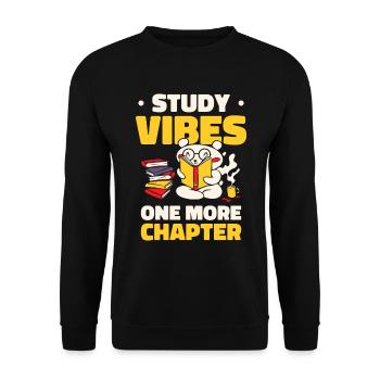 Studying Student Learning Bear Lover Bookworm Bear - Unisex Sweatshirt - black - Front - Alina (178cm) & Michal (187cm)
