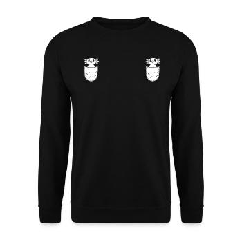 Axolotl Poitrine Poche Kawaii Axolotl Drôle Axolotl - Sweat-shirt Unisexe - noir - Devant - Alina (178cm) & Michal (187cm)