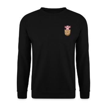 Axolotl Lover Axolotl Poche Poitrine Kawaii Axolotl - Sweat-shirt Unisexe - noir - Devant - Alina (178cm) & Michal (187cm)