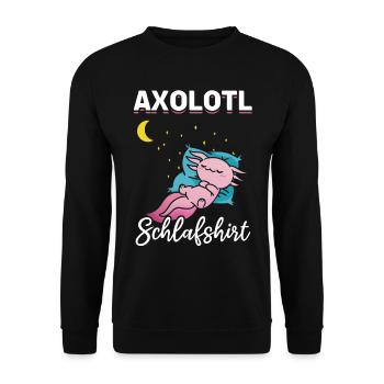 Axolotl Schlafshirt Axolotl Kawaii Cute Axolotl - Unisex Pullover - Schwarz - Vorne - Alina (178cm) & Michal (187cm)