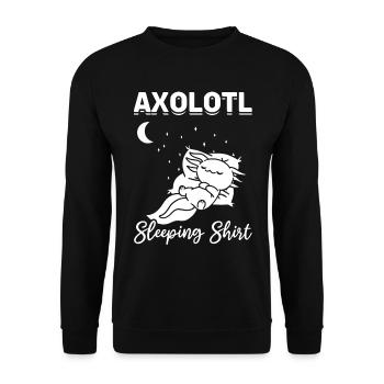 Axolotl Sleeping Shirt Axolotl Kawaii Axolotl - Unisex Sweatshirt - black - Front - Alina (178cm) & Michal (187cm)