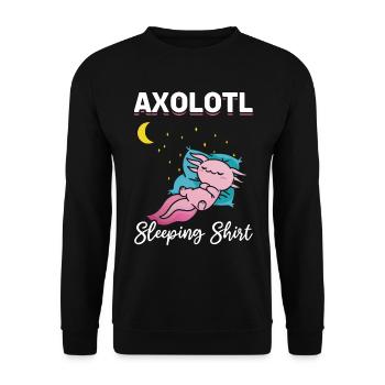 Axolotl Sleeping Shirt Axolotl Schlafshirt Axolotl - Unisex Sweatshirt - black - Front - Alina (178cm) & Michal (187cm)