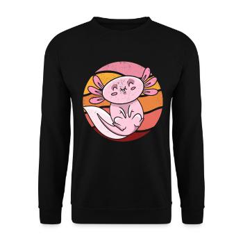 Axolotl Poisson Axolotl Mignon Axolotl I Kawaii Axolotl - Sweat-shirt Unisexe - noir - Devant - Alina (178cm) & Michal (187cm)