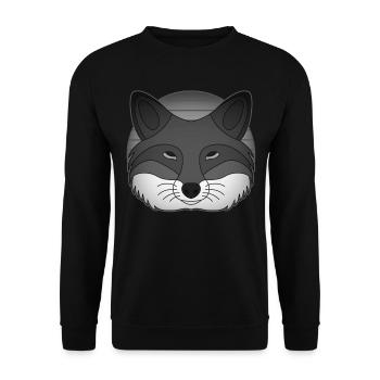 Fuchs Waldtier Design mit Tierkopf - Unisex Pullover - Schwarz - Vorne - Alina (178cm) & Michal (187cm)