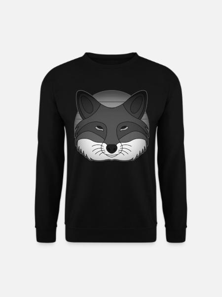 Fuchs Waldtier Design mit Tierkopf - Unisex Pullover - Schwarz