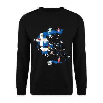 Greece - Unisex Sweatshirt - black - Front - Alina (178cm) & Michal (187cm)