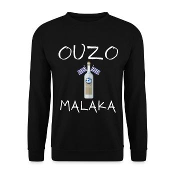 Ouzo Malaka - Unisex Pullover - Schwarz - Vorne - Alina (178cm) & Michal (187cm)