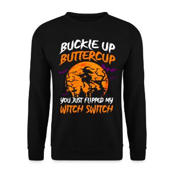 Creepy Witch Witch Ghost Ghost Halloween - Unisex Sweatshirt - black - Front - Alina (178cm) & Michal (187cm)