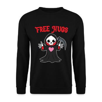 Câlins gratuits Grim Grim Creepy Halloween - Sweat-shirt Unisexe - noir - Devant - Alina (178cm) & Michal (187cm)