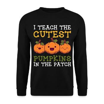 Mignon Pumpkins Pumpkin Teacher School Halloween - Sweat-shirt Unisexe - noir - Devant - Alina (178cm) & Michal (187cm)
