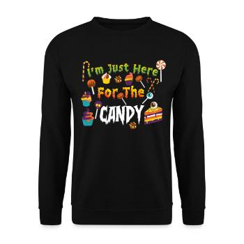 Je suis juste ici pour les bonbons d’Halloween - Sweat-shirt Unisexe - noir - Devant - Alina (178cm) & Michal (187cm)
