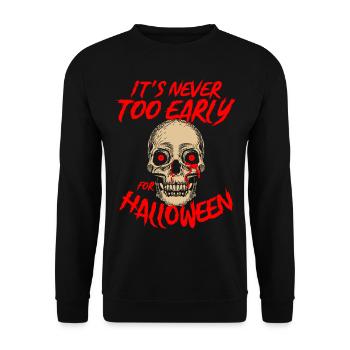 Never Too Early For Halloween Spooky Creepy Skull - Unisex Sweatshirt - black - Front - Alina (178cm) & Michal (187cm)