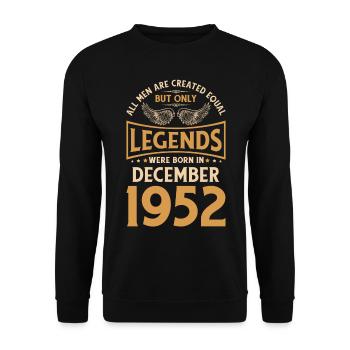 70. Geburtstag Die Legenden wurden im Dezember 195 - Unisex Pullover - Schwarz - Vorne - Alina (178cm) & Michal (187cm)
