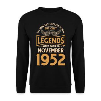 70. Geburtstag Die Legenden wurden im November 195 - Unisex Pullover - Schwarz - Vorne - Alina (178cm) & Michal (187cm)