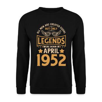 70. Geburtstag 70 Legenden wurden im April 1952 ge - Unisex Pullover - Schwarz - Vorne - Alina (178cm) & Michal (187cm)