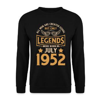 70th birthday 70 legends were born in July 1952 - Unisex Sweatshirt - black - Front - Alina (178cm) & Michal (187cm)