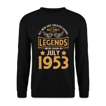 70th birthday 70 legends were born in July 1953 - Unisex Sweatshirt - black - Front - Alina (178cm) & Michal (187cm)