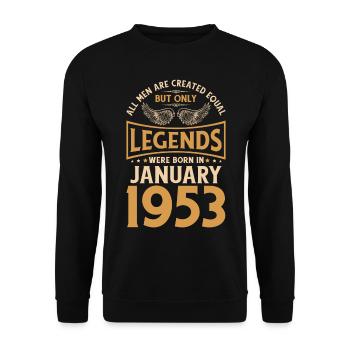 70th birthday 70 legends were created in January 1953 g - Unisex Sweatshirt - black - Front - Alina (178cm) & Michal (187cm)