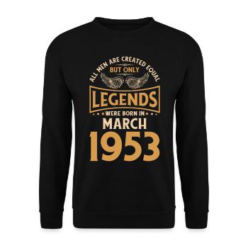 70th birthday 70 legends were born in March 1953 - Unisex Sweatshirt - black - Front - Alina (178cm) & Michal (187cm)
