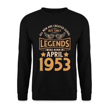 70th birthday 70 legends were born in April 1953 - Unisex Sweatshirt - black - Front - Alina (178cm) & Michal (187cm)